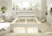 Bett >Nizza< in Weiß - 145x73x213cm (BxHxT)