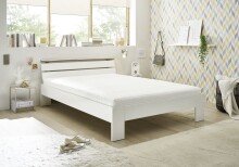 Bett >Nizza< in Weiß - 145x73x213cm (BxHxT)