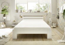 Bett >Nizza< in Weiß - 145x73x213cm (BxHxT)