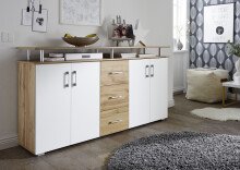 Highboard >Lyndy< in Wildeiche Nachbildung - 178x90x38cm (BxHxT)