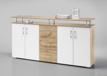 Highboard >Lyndy< in Wildeiche Nachbildung - 178x90x38cm (BxHxT)