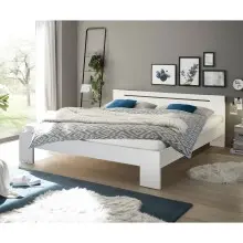 Bett >Cannes< in Weiß - 185x71x204cm (BxHxT)