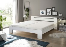 Bett >Cannes< in Weiß - 185x71x204cm (BxHxT)