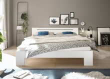 Bett >Cannes< in Weiß - 185x71x204cm (BxHxT)