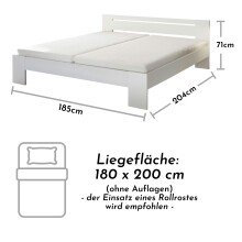 Bett >Cannes< in Weiß - 185x71x204cm (BxHxT)
