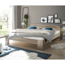 Bett >Cannes< in Eiche San Remo hell - 185x71x204cm...
