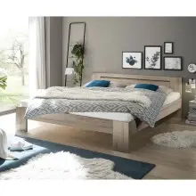 Bett >Cannes< in Eiche San Remo hell - 185x71x204cm...