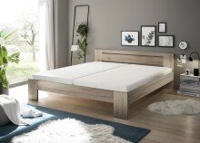 Bett >Cannes< in Eiche San Remo hell - 185x71x204cm (BxHxT)