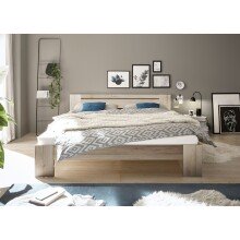 Bett >Cannes< in Eiche San Remo hell - 185x71x204cm (BxHxT)