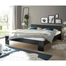 Bett >Cannes< in Schwarz - 185x71x204cm (BxHxT)