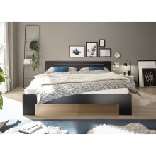 Bett >Cannes< in Schwarz - 185x71x204cm (BxHxT)