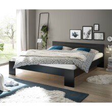 Bett >Cannes< in Schwarz - 185x71x204cm (BxHxT)