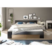 Bett >Cannes< in Schwarz - 185x71x204cm (BxHxT)