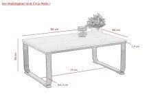 Couchtisch >FREDDY< in Marmoroptik/Schwarz aus Holzwerkstoff - 90x36x60 (BxHxT)