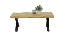 Couchtisch >GERD< in Wildeiche/Schwarz aus Holzwerkstoff - 110x42x60cm (BxHxT)