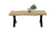 Couchtisch >GERD< in Wildeiche/Schwarz aus Holzwerkstoff - 110x42x60cm (BxHxT)