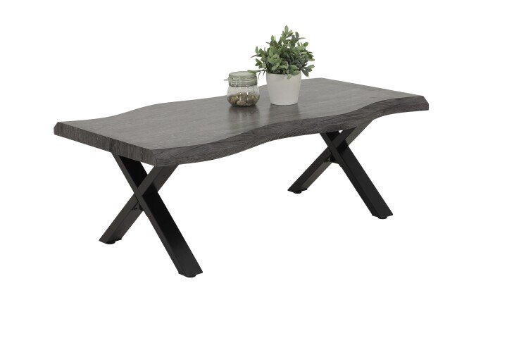 Couchtisch >GERD< in Wildeiche/Schwarz aus Holzwerkstoff - 110x42x60cm (BxHxT)