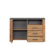 Kommode >Follow< in Artisan Eiche Melamin - 127x83x40 (BxHxT)