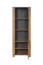 Vitrine >Follow< in Artisan Eiche Melamin - 73x199x40 (BxHxT)