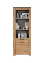 Vitrine >Follow< in Artisan Eiche Melamin - 73x199x40 (BxHxT)