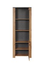 Vitrine >Follow< in Artisan Eiche Melamin - 73x199x40 (BxHxT)