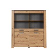 Highboard >Follow< in Artisan Eiche Melamin - 127x139x40 (BxHxT)