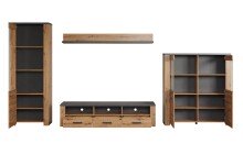 Wohnwand >Follow< in Artisan Eiche Melamin - 409x199x50 (BxHxT)
