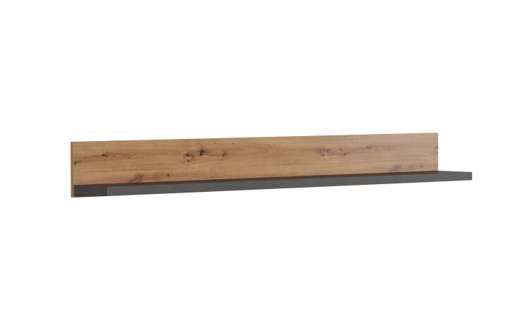 Wandboard >Follow< in Artisan Eiche aus Holzwerkstoff - 180x20x22cm (BxHxT)