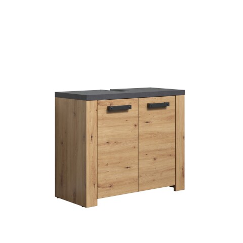 Waschbeckenunterschrank >Follow< in Artisan Eiche Melamin - 79x67x35 (BxHxT)