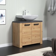 Waschbeckenunterschrank >Follow< in Artisan Eiche Melamin - 79x67x35 (BxHxT)