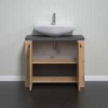 Waschbeckenunterschrank >Follow< in Artisan Eiche Melamin - 79x67x35 (BxHxT)