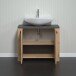 Waschbeckenunterschrank >Follow< in Artisan Eiche Melamin - 79x67x35 (BxHxT)
