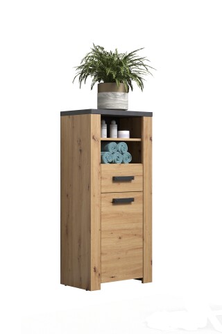 Badkommode >Follow< in Artisan Eiche Melamin - 53x118x35 (BxHxT)