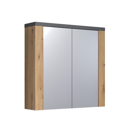 Badezimmerspiegelschrank >Follow< in Artisan Eiche Melamin - 79x78x20 (BxHxT)