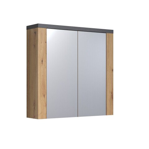 Badezimmerspiegelschrank >Follow< in Artisan Eiche Melamin - 79x78x20 (BxHxT)