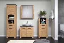 Badmöbel-Set >Follow< in Artisan Eiche Melamin - 215x196x35 (BxHxT)