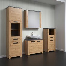 Badmöbel-Set >Follow< in Artisan Eiche Melamin - 215x196x35 (BxHxT)