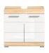 Waschbeckenunterschrank >Lambada< in sonoma eiche hell/weiß - 60x56x34cm (BxHxT)