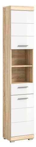 Hochschrank >Lambada< in sonoma eiche hell/weiß - 37x191x31cm (BxHxT)