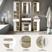 Badezimmer-Set >Lambada< in sonoma eiche hell/weiß - 164x191x34cm (BxHxT)