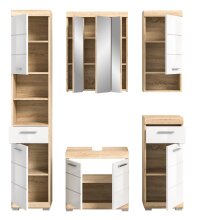 Badezimmer-Set >Lambada< in sonoma eiche hell/weiß - 164x191x34cm (BxHxT)