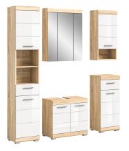 Badezimmer-Set >Lambada< in sonoma eiche hell/weiß - 164x191x34cm (BxHxT)