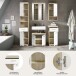 Badezimmer-Set >Lambada< in sonoma eiche hell/weiß - 164x191x34cm (BxHxT)