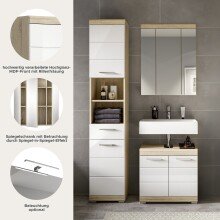 Badezimmer-Set >Lambada< in sonoma eiche hell/weiß - 112x191x34cm (BxHxT)