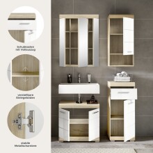 Badezimmer-Set >Lambada< in sonoma eiche hell/weiß - 112x191x34cm (BxHxT)