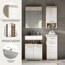 Badezimmer-Set >Lambada< in sonoma eiche hell/weiß - 112x191x34cm (BxHxT)