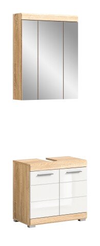 Badezimmer-Set >Lambada< in sonoma eiche hell/weiß - 60x191x34cm (BxHxT)