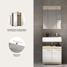 Badezimmer-Set >Lambada< in sonoma eiche hell/weiß - 60x191x34cm (BxHxT)