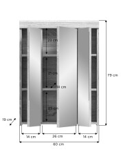 Badezimmer-Set >Lambada< in sonoma eiche hell/weiß - 60x191x34cm (BxHxT)