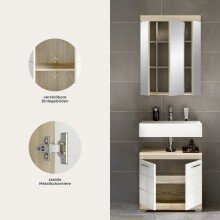 Badezimmer-Set >Lambada< in sonoma eiche hell/weiß - 60x191x34cm (BxHxT)